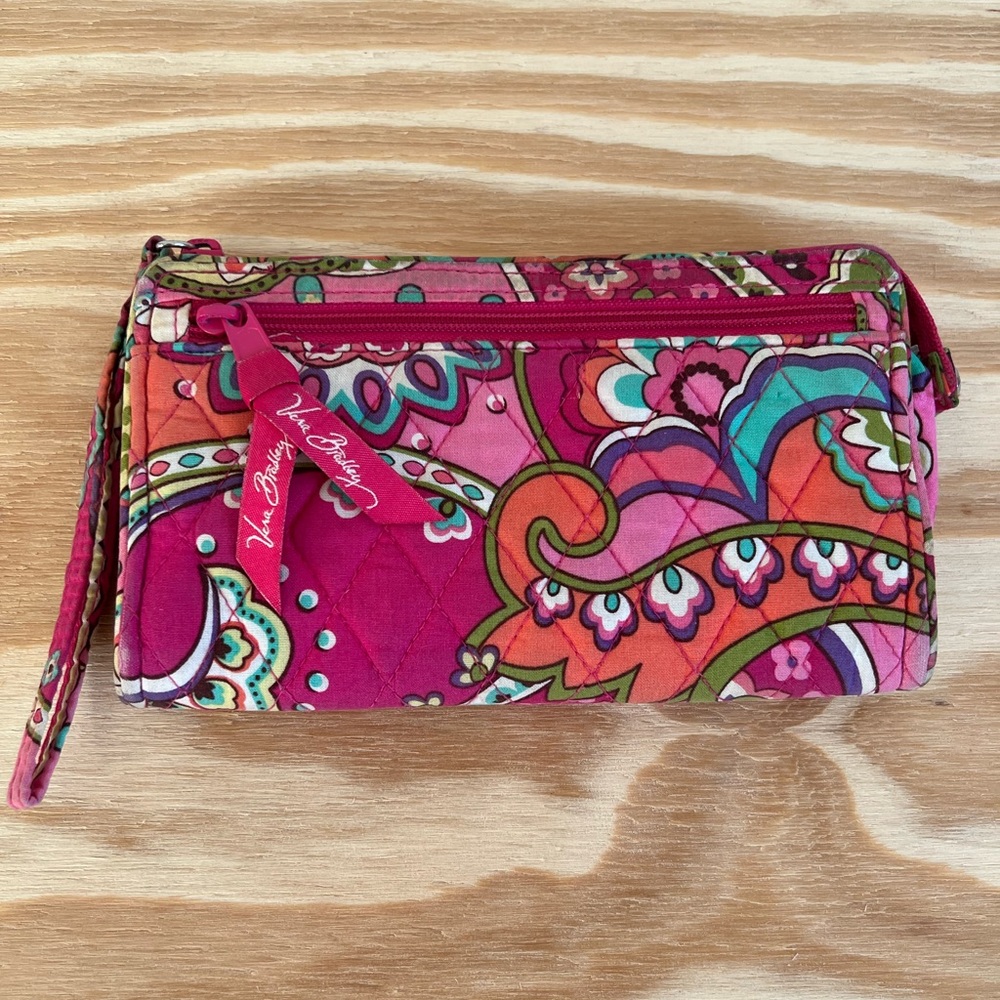 Bradley pink swirls floral wristlet